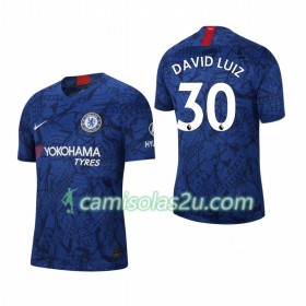 Camisolas de Futebol Chelsea David Luiz 30 Equipamento Principal 2019/20 Manga Curta